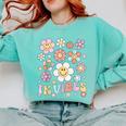 TK Vibes Back To School TK Girl Kid TK Team TK Teacher Women Comfort Colors Sweatshirt Chalky Mint