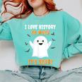 History Teacher Halloween History Class School For Men Women Kids Comfort Colors Sweatshirt Chalky Mint
