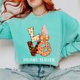 History Teacher Love Autumn Fall Gnome For Teachers For Men Women Comfort Colors Sweatshirt Chalky Mint