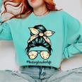 History Teacher Messy Bun Life Hair Glasses Comfort Colors Sweatshirt Chalky Mint History Teacher Messy Bun Life Hair Glasses Comfort Colors Sweatshirt Chalky Mint