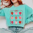 Transitional Kindergarten Is My Jam Strawberry TK Teacher Comfort Colors Sweatshirt Chalky Mint