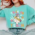Trick Or Teach Groovy Teacher Halloween Retro Teacher Ghost Comfort Colors Sweatshirt Chalky Mint Trick Or Teach Groovy Teacher Halloween Retro Teacher Ghost Comfort Colors Sweatshirt Chalky Mint
