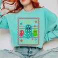 Trick Or Teach Neon Ghost Flower Teacher Spooky Halloween Comfort Colors Sweatshirt Chalky Mint
