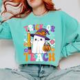 Trick Or Teach Teacher Pencil Ghost Halloween Teacher Comfort Colors Sweatshirt Chalky Mint Trick Or Teach Teacher Pencil Ghost Halloween Teacher Comfort Colors Sweatshirt Chalky Mint