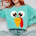 Turkey Face Halloween Costume Thanksgiving Teacher Nurse Comfort Colors Sweatshirt Chalky Mint Turkey Face Halloween Costume Thanksgiving Teacher Nurse Comfort Colors Sweatshirt Chalky Mint