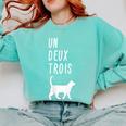 Un Deux Trois Cat Shirt French Teacher Comfort Colors Sweatshirt Chalky Mint