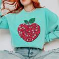 Valentines Day Teacher Hearts Apple Love Teach Women Men Comfort Colors Sweatshirt Chalky Mint Valentines Day Teacher Hearts Apple Love Teach Women Men Comfort Colors Sweatshirt Chalky Mint