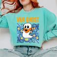 Van Ghost Art Teacher Halloween Van Gogh Starry Night Comfort Colors Sweatshirt Chalky Mint