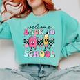 Welcome Back To School 2024 Teachers Students First Day Comfort Colors Sweatshirt Chalky Mint