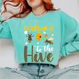 Welcome To The Hive Bee Teacher Back To School Comfort Colors Sweatshirt Chalky Mint