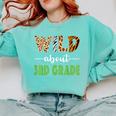 Wild About 3rd Grade Teacher Student Third Grade Zoo Safari Men Women Girls Kids Comfort Colors Sweatshirt Chalky Mint