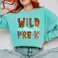 Wild About Pre-K Teacher Student First Day Of Kindergarten Comfort Colors Sweatshirt Chalky Mint Wild About Pre-K Teacher Student First Day Of Kindergarten Comfort Colors Sweatshirt Chalky Mint