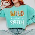 Wild About Speech SLP Leopard Teacher Back To School Kids Comfort Colors Sweatshirt Chalky Mint Wild About Speech SLP Leopard Teacher Back To School Kids Comfort Colors Sweatshirt Chalky Mint