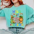 Wild About Teaching Safari Jungle School Teacher Comfort Colors Sweatshirt Chalky Mint Wild About Teaching Safari Jungle School Teacher Comfort Colors Sweatshirt Chalky Mint