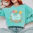 Wildflower 4th Fourth Grade Floral Back To School Teacher Comfort Colors Sweatshirt Chalky Mint Wildflower 4th Fourth Grade Floral Back To School Teacher Comfort Colors Sweatshirt Chalky Mint