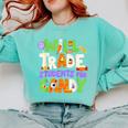 Will Trade Students For Candy Teacher Cute Halloween Costume Comfort Colors Sweatshirt Chalky Mint Will Trade Students For Candy Teacher Cute Halloween Costume Comfort Colors Sweatshirt Chalky Mint