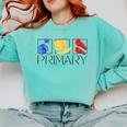 Women Art Teacher Back To School Artist Primary Color Theory Comfort Colors Sweatshirt Chalky Mint