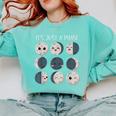 Women Science Teacher Moon Phases Scientist Back To School Comfort Colors Sweatshirt Chalky Mint