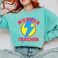 Wonder Teacher Teacher Halloween Tshirt Comfort Colors Sweatshirt Chalky Mint