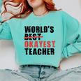 World's Best Okayest Teacher ACY025a For Men Women Comfort Colors Sweatshirt Chalky Mint World's Best Okayest Teacher ACY025a For Men Women Comfort Colors Sweatshirt Chalky Mint