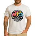 ABCD The Teacher Tour Back To School First Day Of School Men's Casual T-Shirt White ABCD The Teacher Tour Back To School First Day Of School Men's Casual T-Shirt White