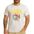 Autism Teacher Shirt I Teach Kindness Apple Puzzle Awareness Men's Casual T-Shirt White