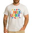 I Build Leaders Bricks Building Blocks Teacher Brick Builder Men's Casual T-Shirt White