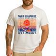 Take Chances Make Mistakes Get Messy Vintage Teacher Life Men's Casual T-Shirt White Take Chances Make Mistakes Get Messy Vintage Teacher Life Men's Casual T-Shirt White