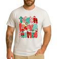 Christmas Coquette Bow Teacher Teach Love Inspire Men's Casual T-Shirt White Christmas Coquette Bow Teacher Teach Love Inspire Men's Casual T-Shirt White