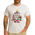 Christmas Library Tree Love Reading Books Nerd Teacher Men's Casual T-Shirt White