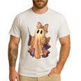 Coquette Music Note Patchwork Ghost Music Teacher Halloween Men's Casual T-Shirt White