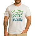 Disney This Teacher Runs On Coffee And Disney Gradient Logo Men's Casual T-Shirt White Disney This Teacher Runs On Coffee And Disney Gradient Logo Men's Casual T-Shirt White