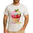 Dripping Apple Ice Cream Cone Cute Teacher Appreciation Men's Casual T-Shirt White Dripping Apple Ice Cream Cone Cute Teacher Appreciation Men's Casual T-Shirt White