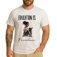 Education Is Freedom Teacher Books Black History Month Men's Casual T-Shirt White Education Is Freedom Teacher Books Black History Month Men's Casual T-Shirt White