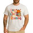 Fall In Love With Reading Autumn Thanksgiving Shirt Teacher Men's Casual T-Shirt White