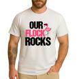 Our Flock Rocks Flamingo Mother's Day Teacher Men's Casual T-Shirt White Our Flock Rocks Flamingo Mother's Day Teacher Men's Casual T-Shirt White
