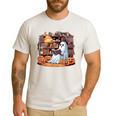Ghost Book Reading Halloween Books Lover Teacher Men's Casual T-Shirt White