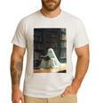 Ghost Library Halloween Book Reading Books Lover Teacher Men's Casual T-Shirt White Ghost Library Halloween Book Reading Books Lover Teacher Men's Casual T-Shirt White