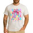 Groovy Teacher Cute Coquette Bow Flower Retro Back To School Men's Casual T-Shirt White