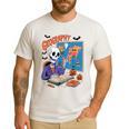 Halloween Skeleton Geography Teacher Pumpkin Bats Classroom Men's Casual T-Shirt White Halloween Skeleton Geography Teacher Pumpkin Bats Classroom Men's Casual T-Shirt White