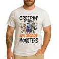 Halloween Teacher Creepin It Real With My 4th Grade Monsters Men's Casual T-Shirt White