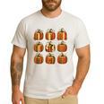 Halloween Teacher Fall Book Pumpkin Retro Reading Men's Casual T-Shirt White Halloween Teacher Fall Book Pumpkin Retro Reading Men's Casual T-Shirt White