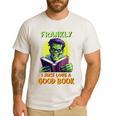 Halloween Teacher Librarian Frankenstein Reading Books Men's Casual T-Shirt White Halloween Teacher Librarian Frankenstein Reading Books Men's Casual T-Shirt White