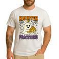Haunted By Fractions Math Halloween Teacher Men's Casual T-Shirt White