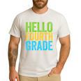 Hello Fourth Grade Shirt 4th Grade Boy Girl Student Teacher Men's Casual T-Shirt White