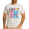 Hello TK Transitional Kindergarten Back To School Teacher Men's Casual T-Shirt White Hello TK Transitional Kindergarten Back To School Teacher Men's Casual T-Shirt White