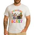 Inclusion Isnt Scary Halloween Skeleton Ghost Sped Teacher Men's Casual T-Shirt White Inclusion Isnt Scary Halloween Skeleton Ghost Sped Teacher Men's Casual T-Shirt White