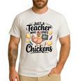 Just a Teacher Who Loves Chickens Chicken Farm Animal Lover Men's Casual T-Shirt White Just a Teacher Who Loves Chickens Chicken Farm Animal Lover Men's Casual T-Shirt White