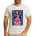 La Maestra Halloween Mexican Bingo Card Teacher Lottery Card Men's Casual T-Shirt White La Maestra Halloween Mexican Bingo Card Teacher Lottery Card Men's Casual T-Shirt White