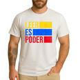 Leer Es Poder Colombian Spanish Teacher Maestra Colombia Men's Casual T-Shirt White Leer Es Poder Colombian Spanish Teacher Maestra Colombia Men's Casual T-Shirt White
